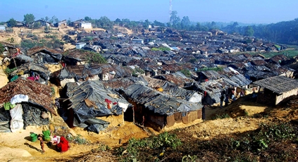 The view of Kutupalong makeshift camp ( unregistered Rohingya refugee camp in Kutupalong)